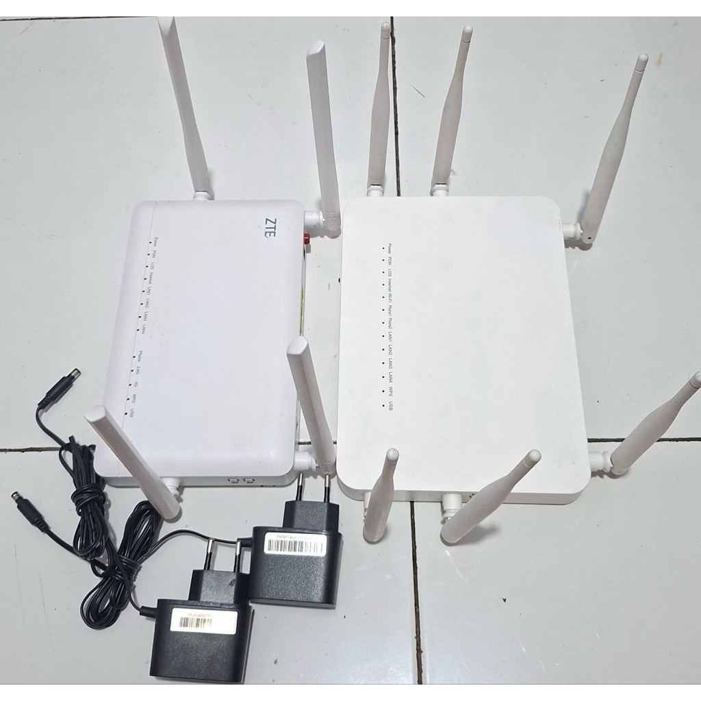 Router ZTE F670 & ZTE F6600P PORT FO BIRU + adaptor ori