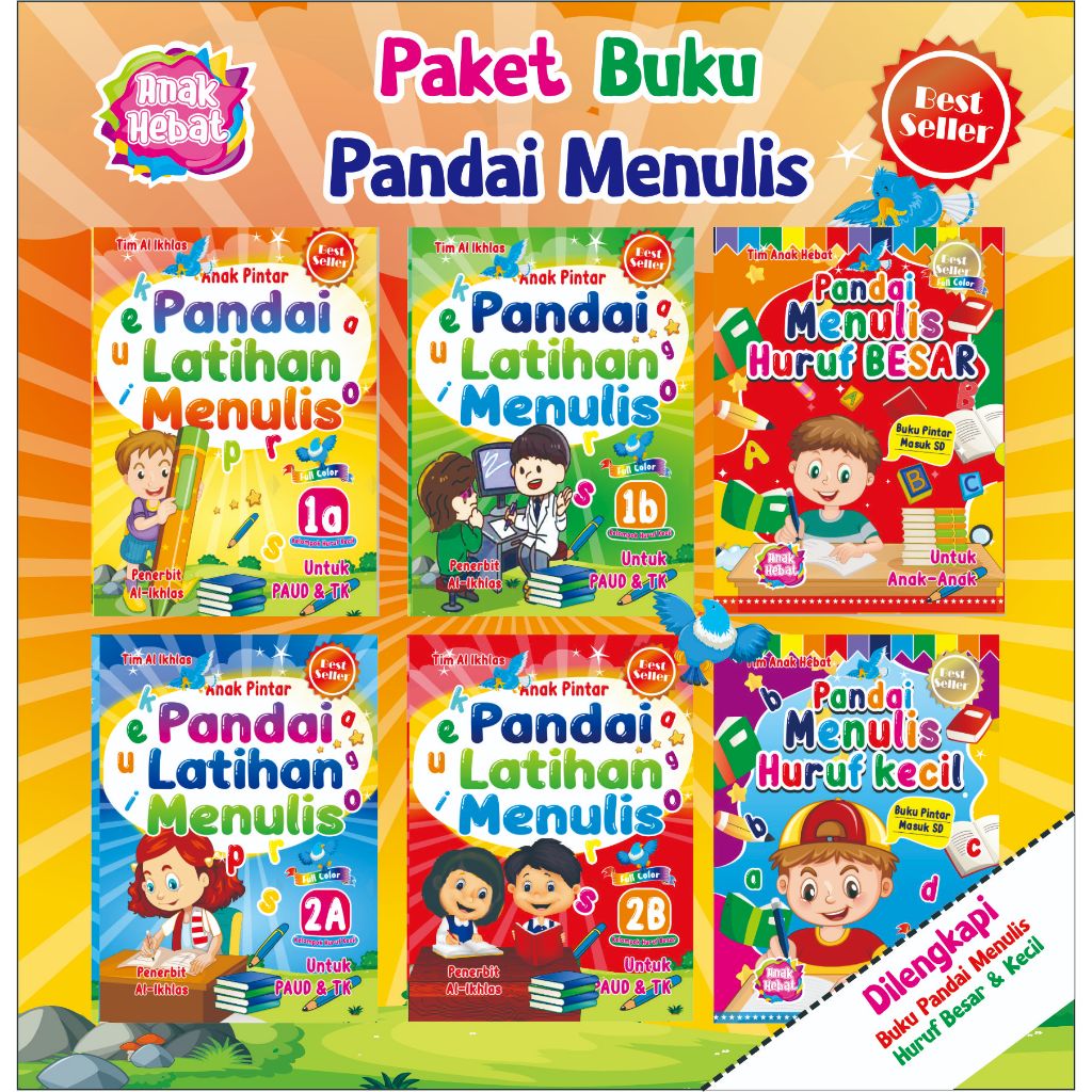 BUKU ANAK LATIHAN MENULIS PINTAR MENULIS HURUF ABJAD DAN BESAR KECIL