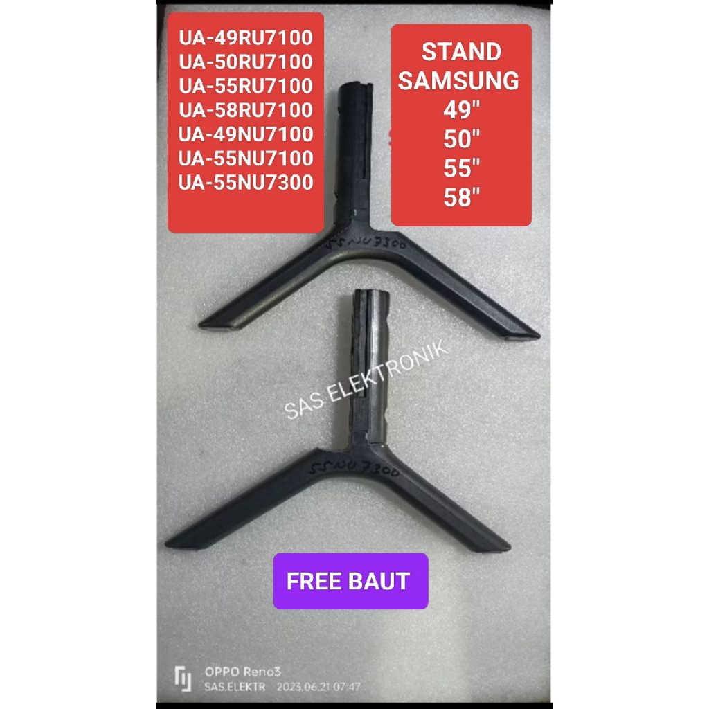 STAND KAKI PEDESTAL DUDUKAN TV LED SAMSUNG 49/50/55/58 INCH UA-49RU7100 UA-55NU7100 UA-55NU7300 UA-5