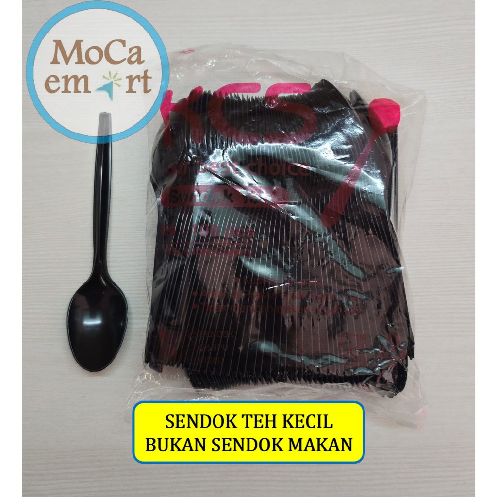 Sendok Teh Plastik isi 100 / Sendok Kecil Plastik / Sendok Puding Plastik