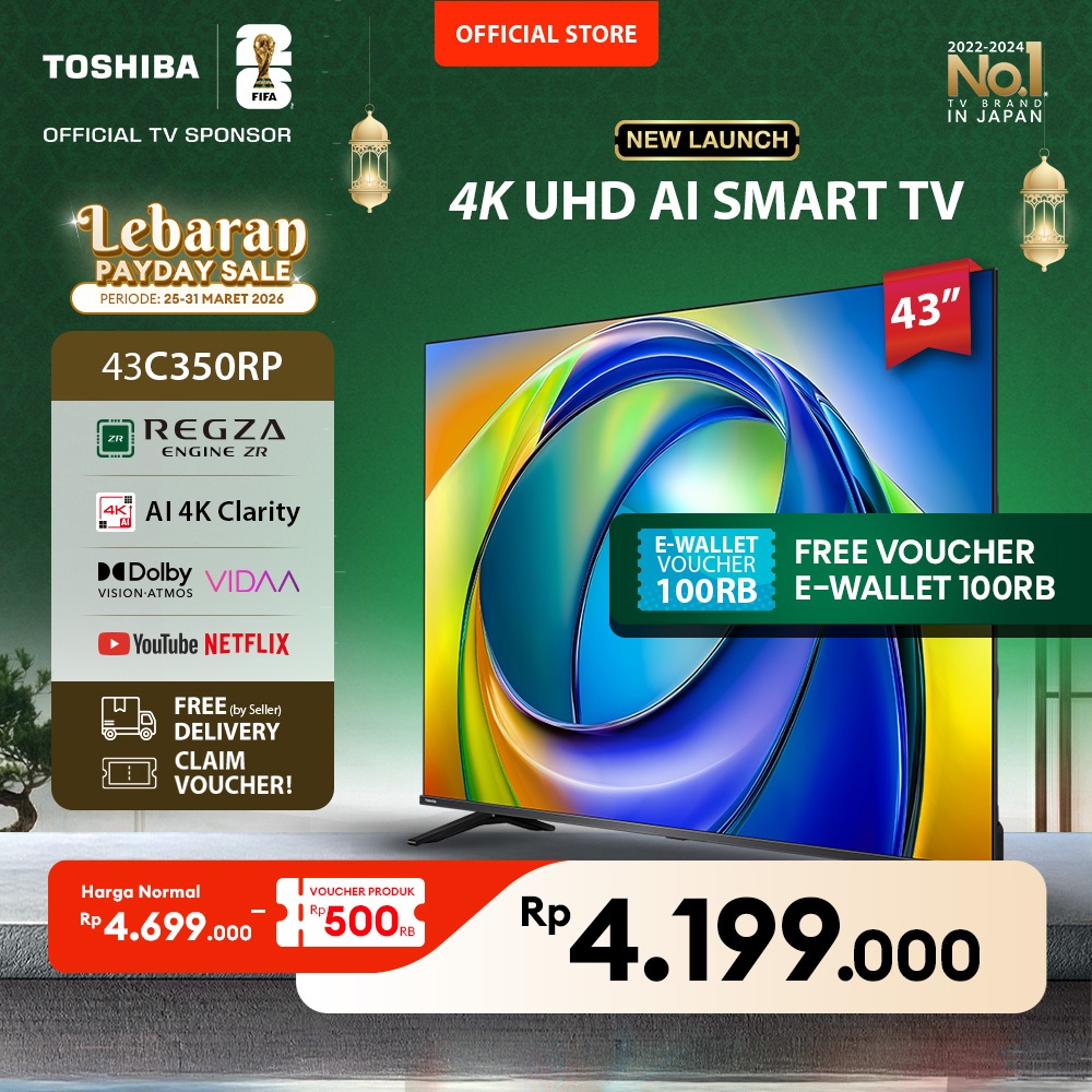 [4K] Toshiba TV 43" 4K UHD Smart TV - Regza ZR Gen3 Dolby Vision Atmos HDR10+ MEMC VRR ALLM AI Sound
