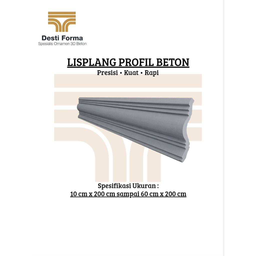 Lisplang Profil Beton - Lis beton tempel - Lis profil beton - Lisplang beton Atap Fasad Rumah Minima