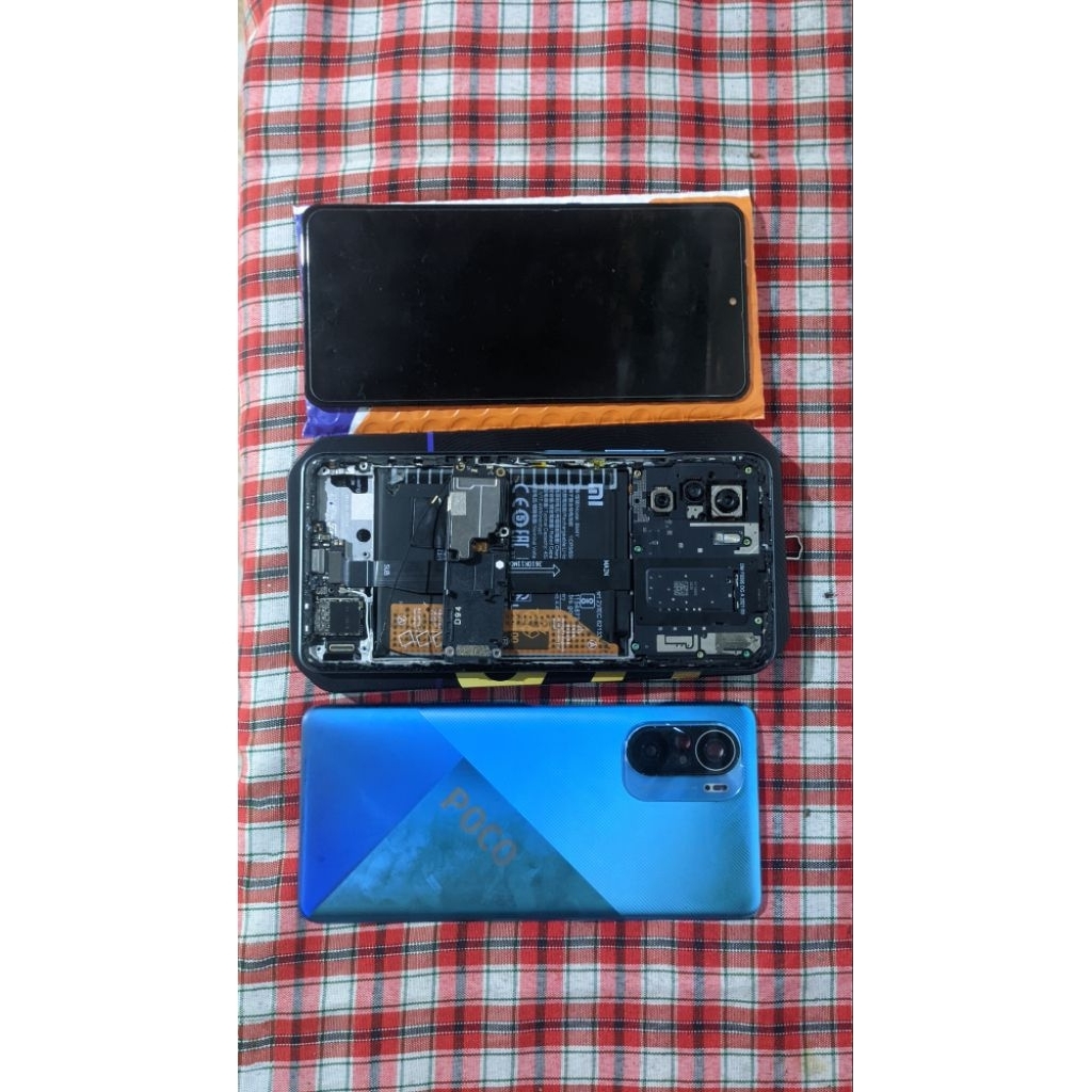 Frame + Backdoor ORi Cabutan Poco F3 Warna Biru