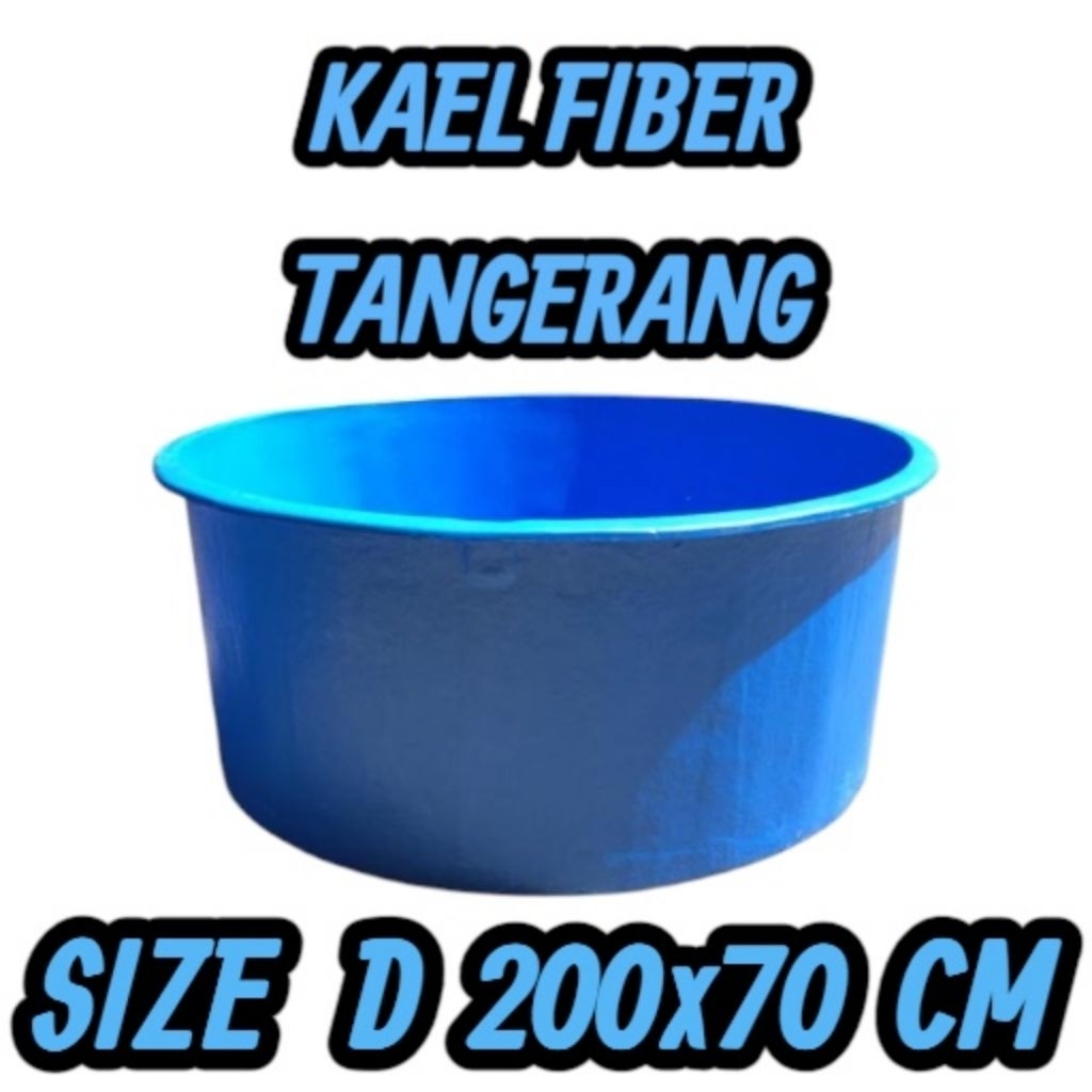 Bak fiber Bulat / kolam fiber Bulat / kolam portable TEBAL Uk Diameter 200x70 Cm