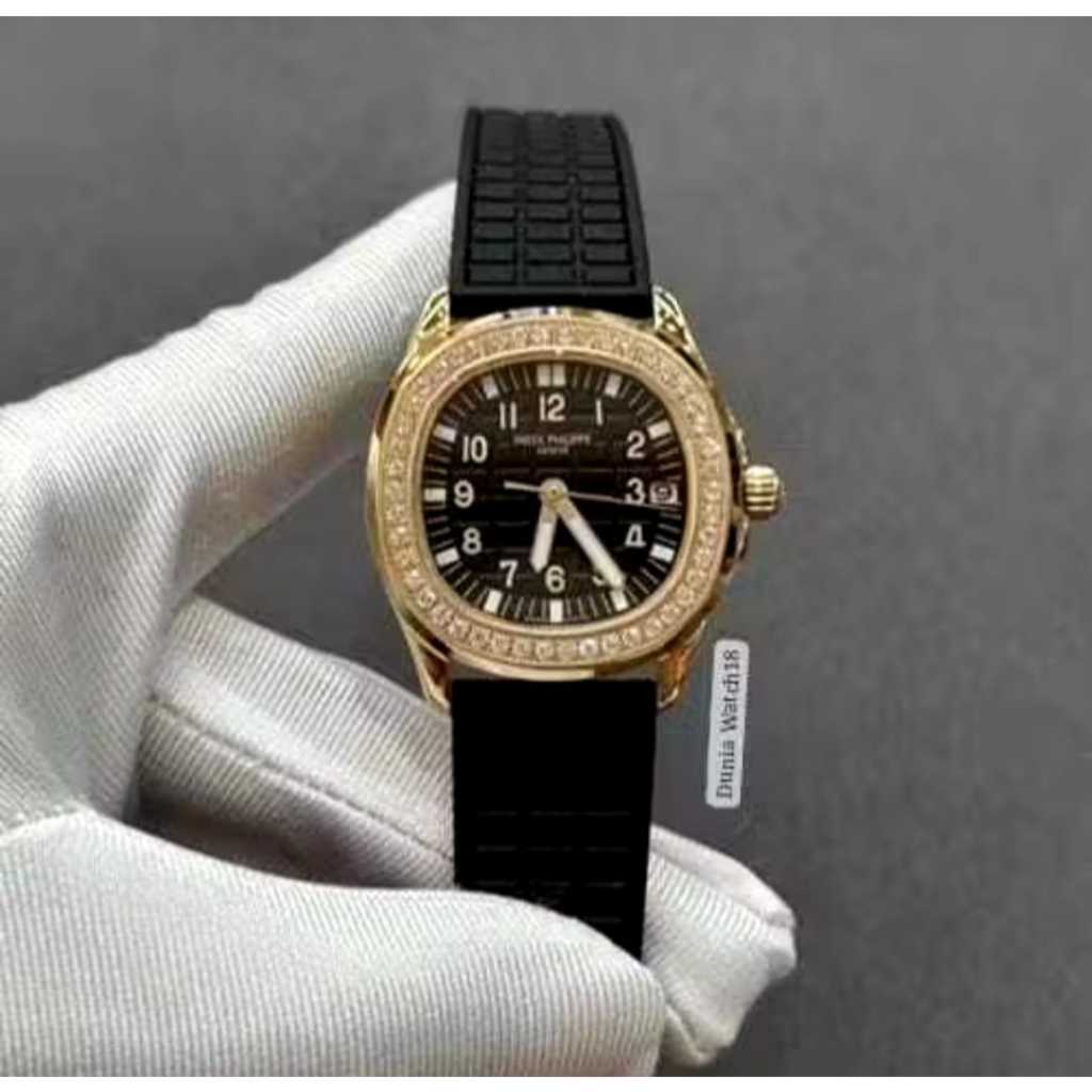 Jam Tangan Patek Philippe Wanita Original Rose Dial Diamond Swiss Automatic Factory