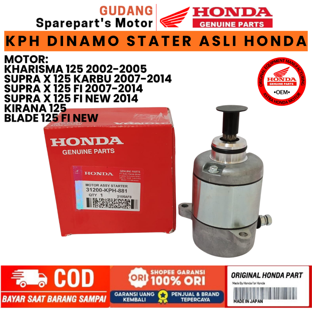 DINAMO STATER KPH ASLI HONDA SUPRA X 125,KHARISMA 125,KIRANA 125