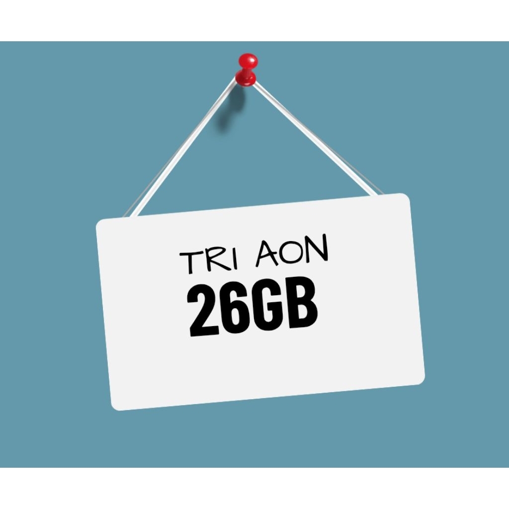 voucher paket data tri aon 26gb / kuota internet tri
