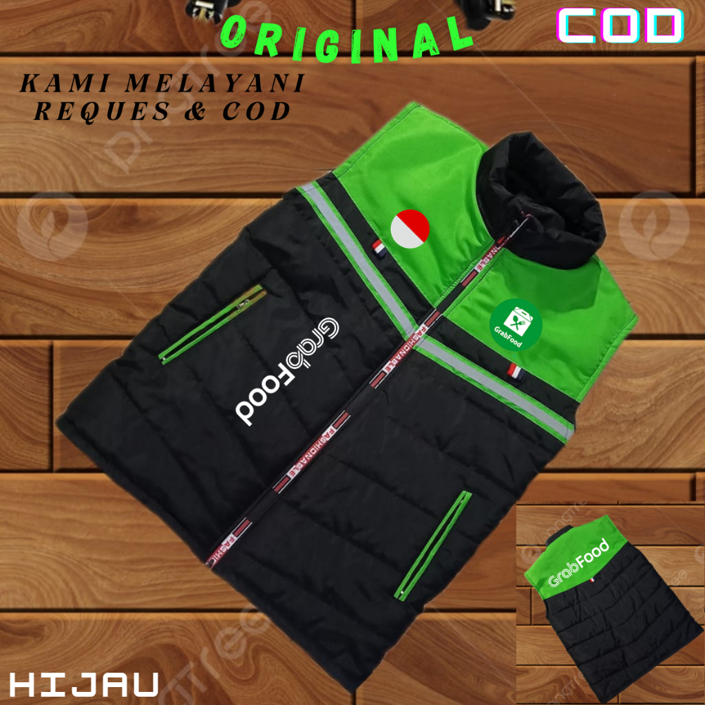 ROMPI DRIVER GRABFOOD TERBARU  - ROMPI DACRON TEBAL BAHAN WATERPROOF - JAKET ROMPI KEREN BISA COD
