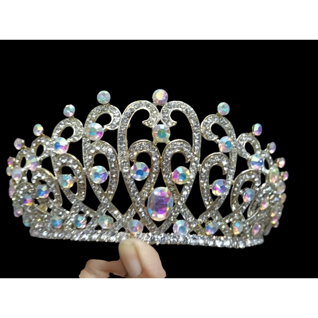 mahkota juntai mahkota pengantin dasar gold full mata