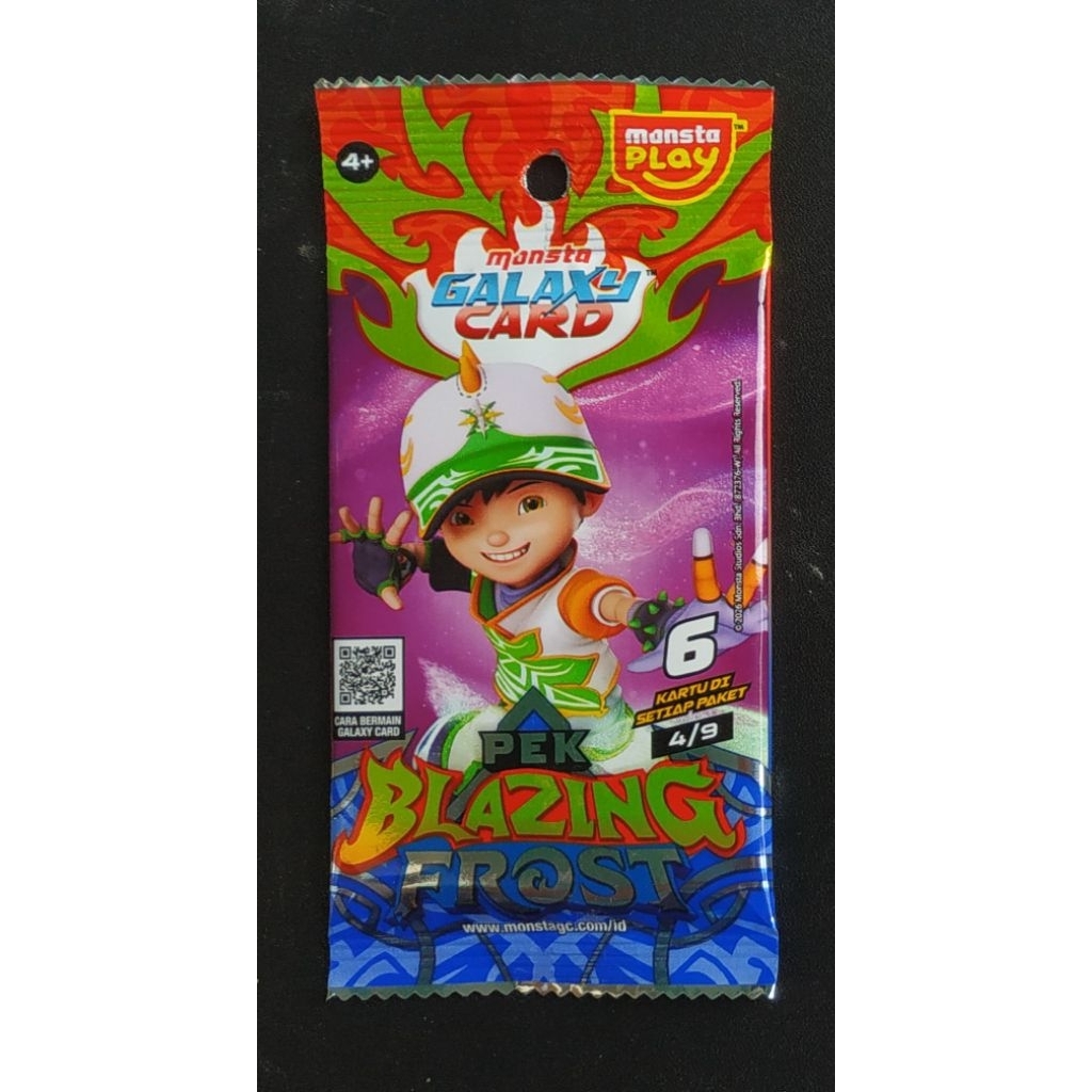 Kartu Boboiboy Pek Blazing Frost Indonesia Ori Monsta Galaxy Card Sopan