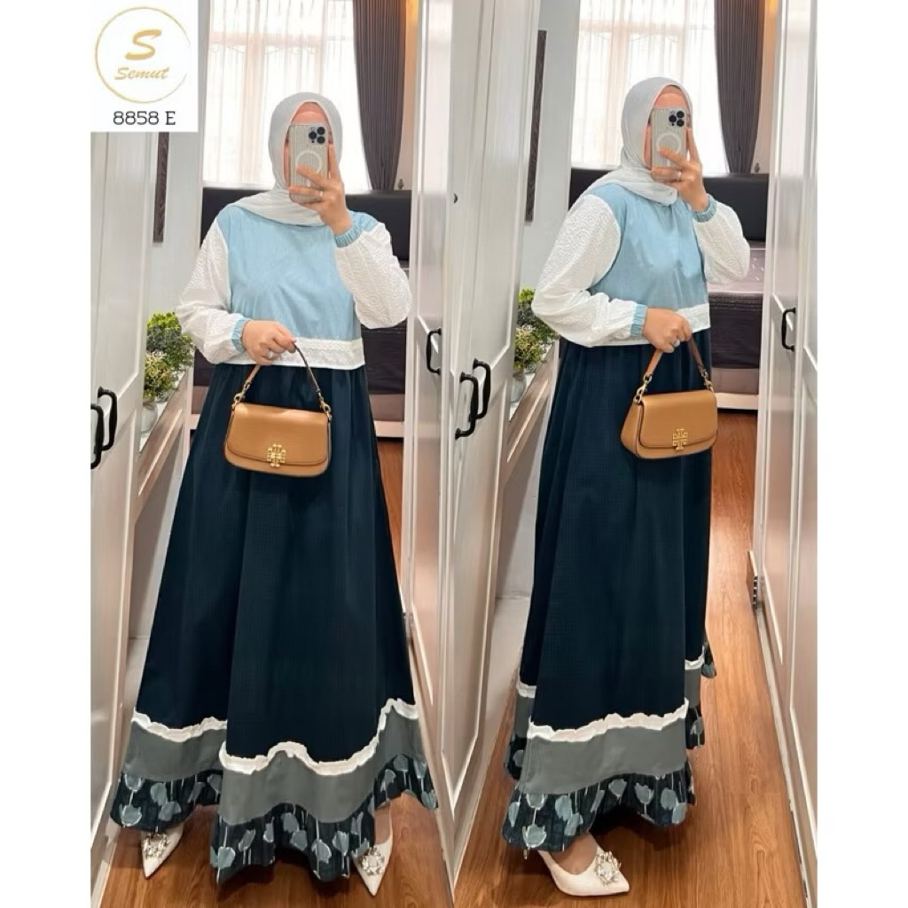 GAMIS KATUN KOMBINASI SYAINA BY SEMUT ORIGINAL