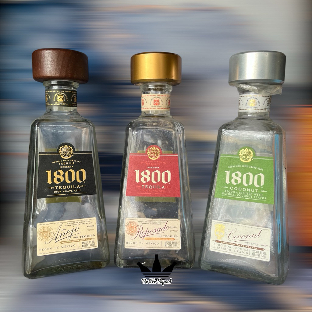 Botol kosong botol bekas Tequila 1800 botol unik cocok untuk hiasan