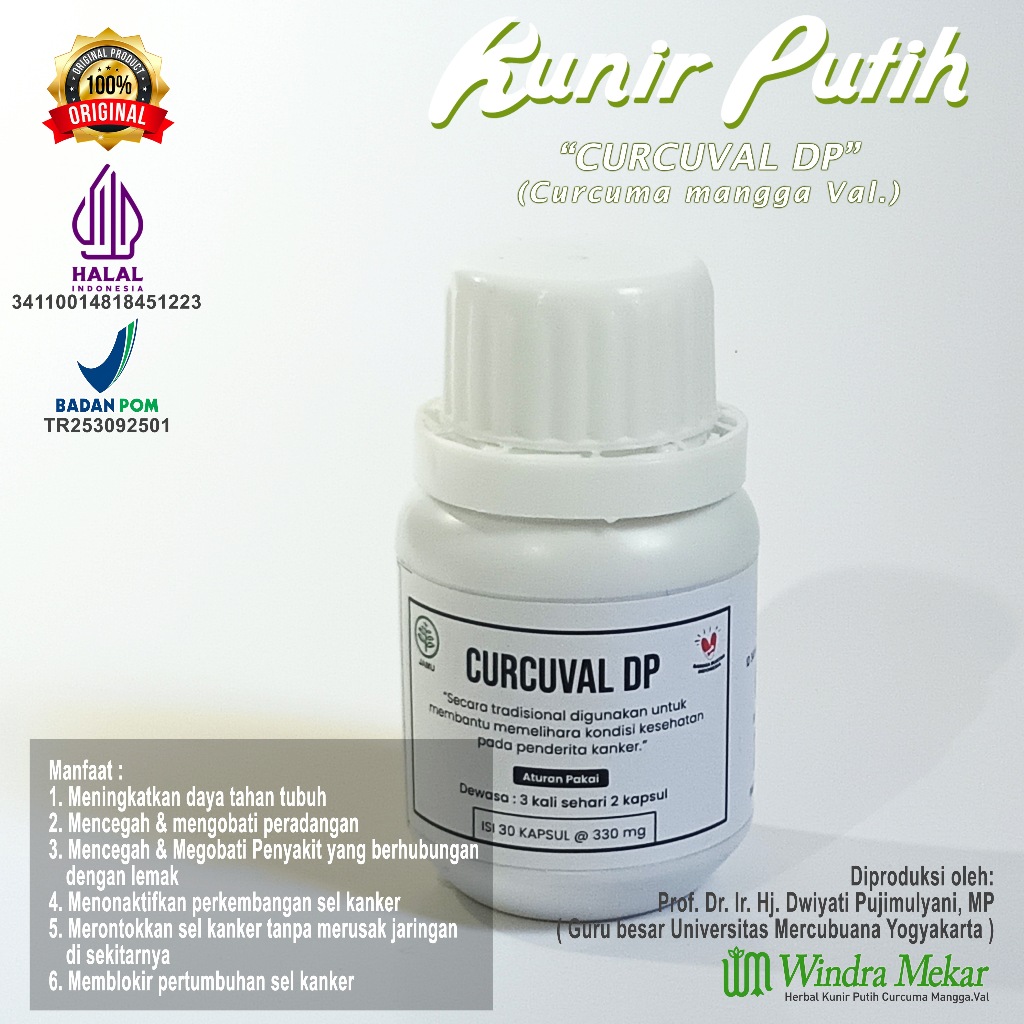Kapsul Kunir Putih Prof Dwiyati CURCUVAL DP isi 30 kapsul [ ORIGINAL ]
