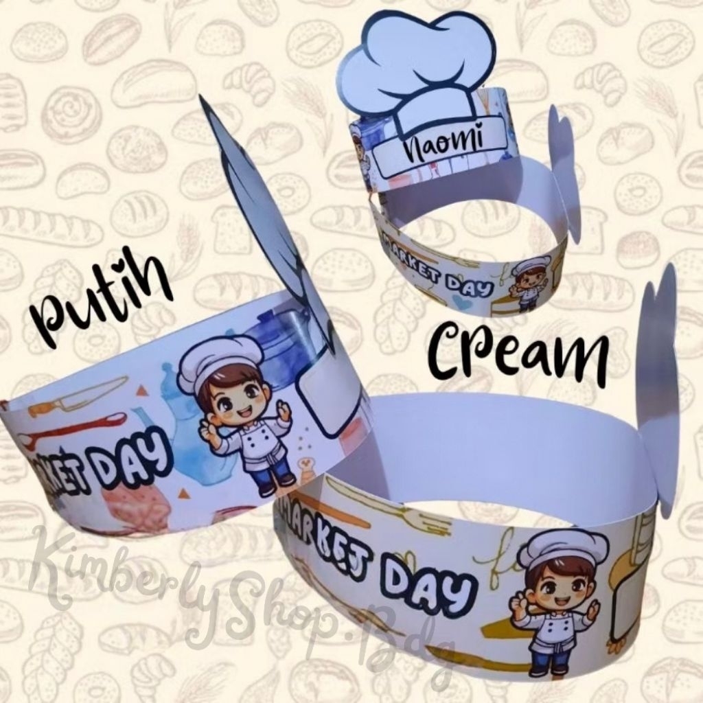 Topi Koki anak TK SD Market day New Topi Chef