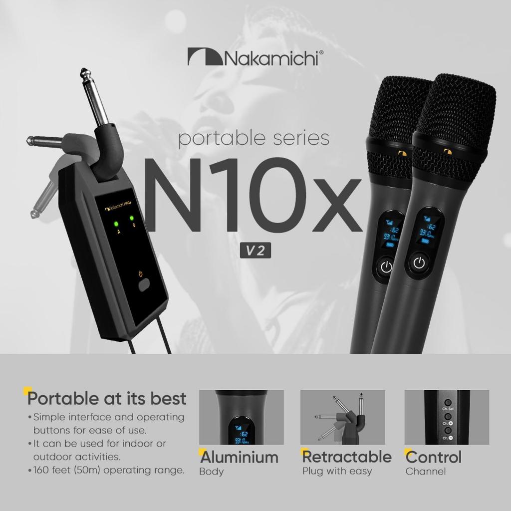 NAKAMICHI N10X V2 Microphone Wireless Nakamichi Portable New N Series N10x with Control Chanel