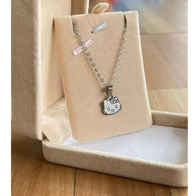 COD kalung anak titanium wanita emas muda model korea murah anti karat panjang asli silver nama sela