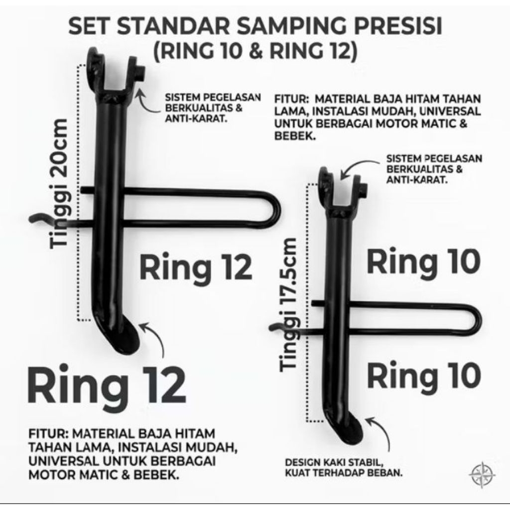 standar samping vespa matic