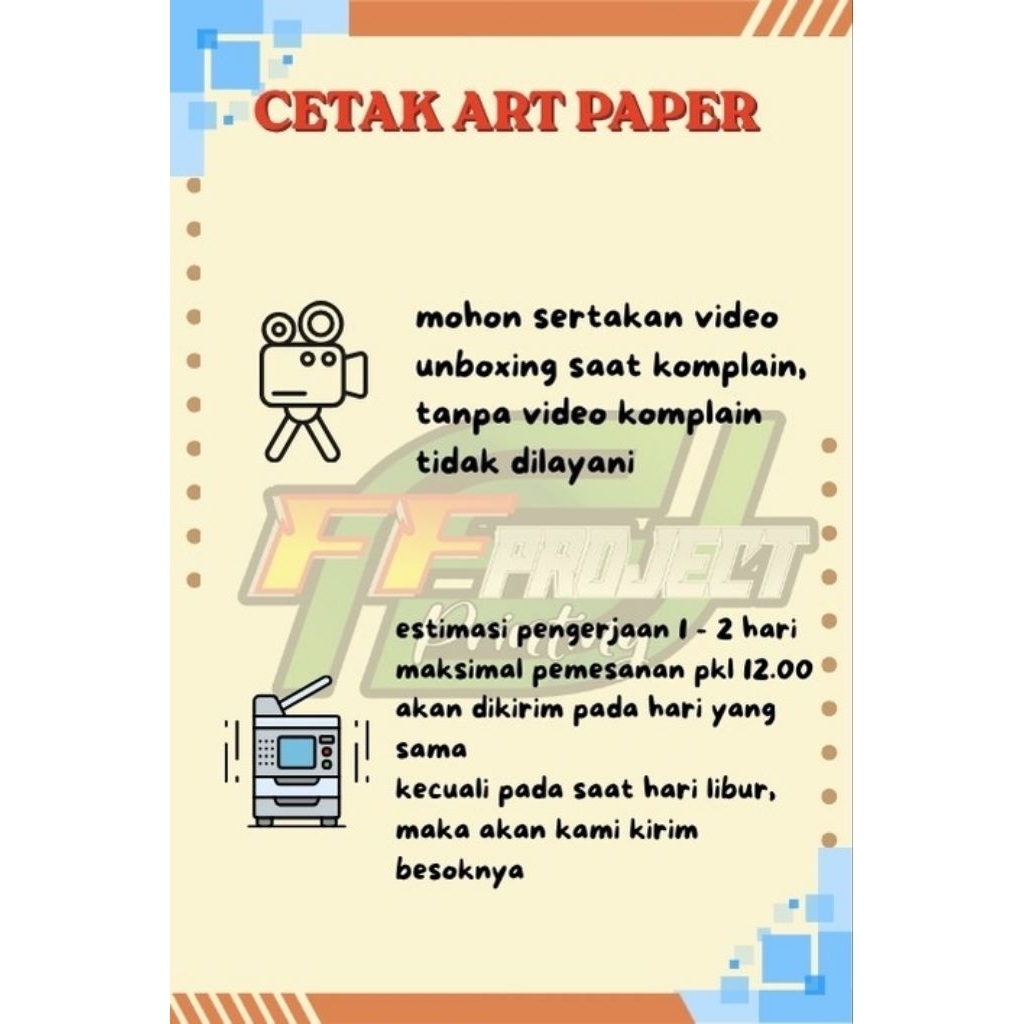 cetak art paper glossy 120 - 310 gr A3+
