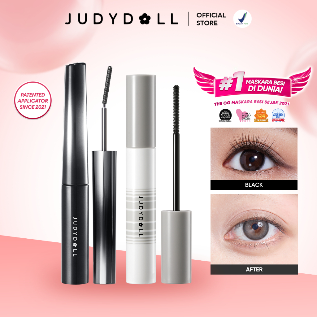 (BUNDLE) Judydoll Curling Iron Mascara + Mascara Remover - Maskara Besi Waterproof Smudgeproof Sweat