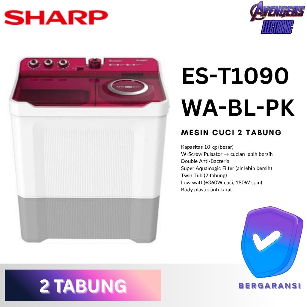 Sharp Mesin Cuci 2 Tabung 12kg, 14kg, 10kg