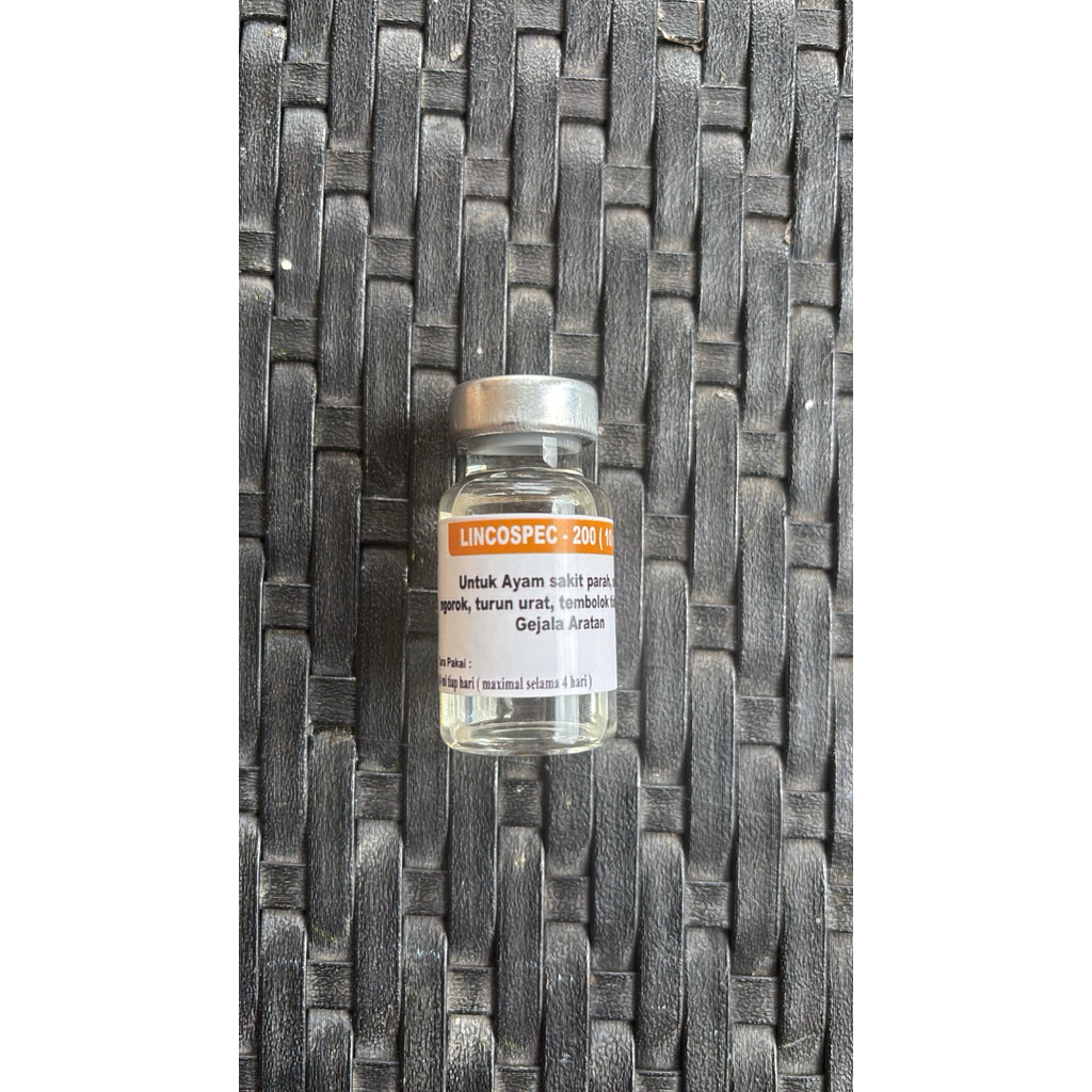 LINCOSPEC 200 isi 10ml free 1 spuit Untuk Ayam Sakit Parah. Original 100%