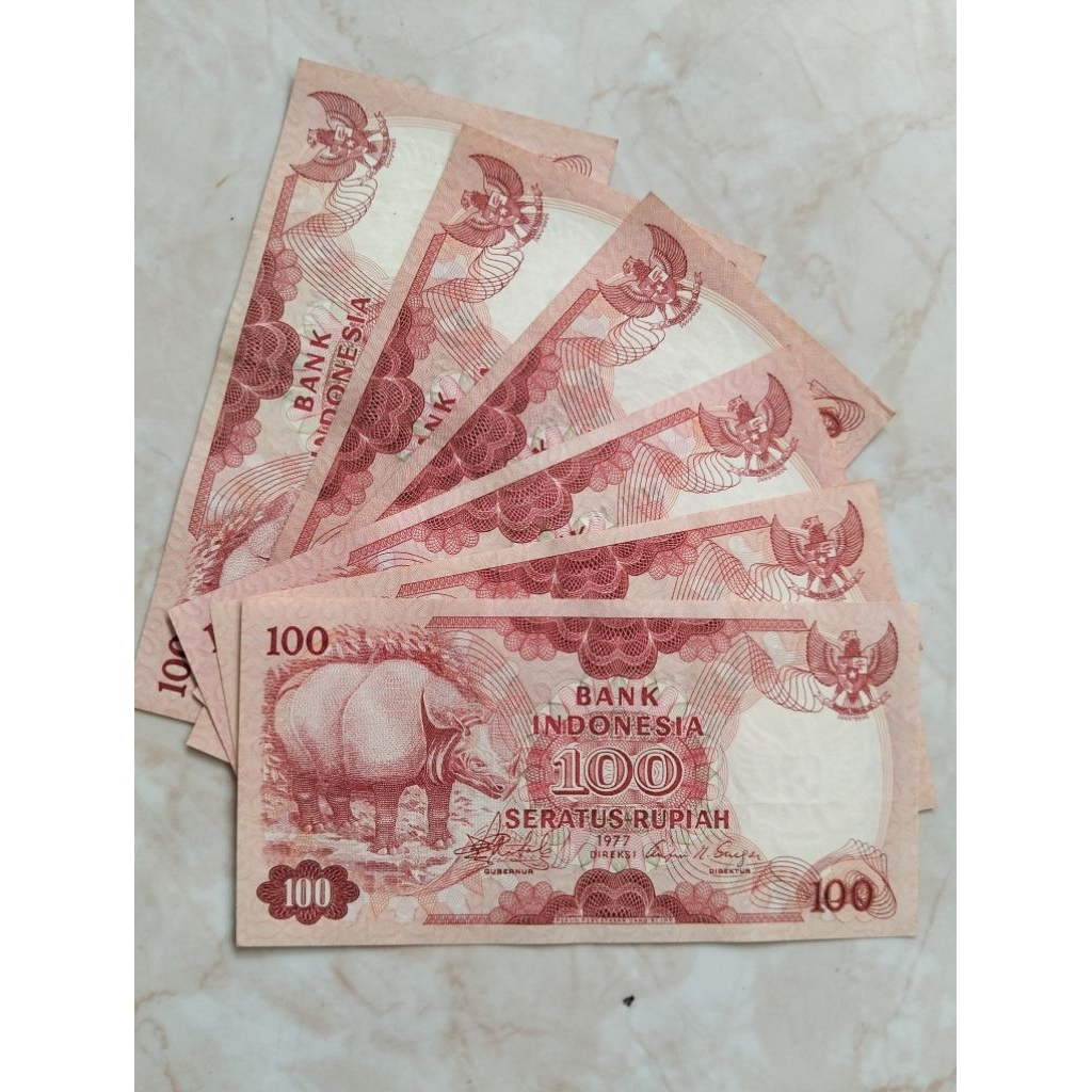 uang Kuno uang lawas 100 badak rp100 kondisi seperti baru mulus aslii