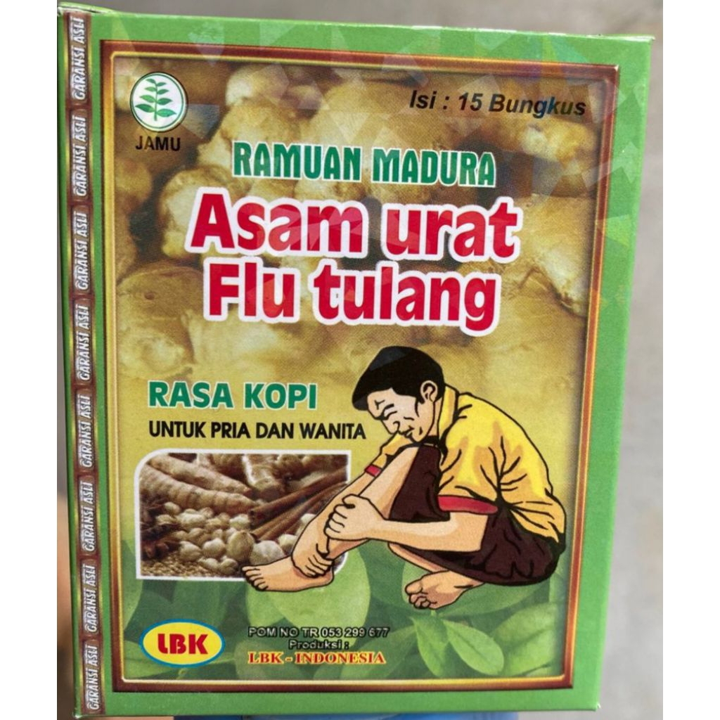 RAMUAN MADURA ASAM URAT FLU TULANG RASA KOPI isi 15 bungkus