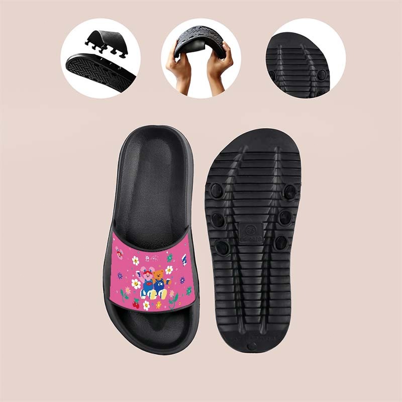 Wiggle Bunny Wiggle Bear Print Sandal Selop Pria Wanita Dewasa - Anti Slip, Desain Unisex, Nyaman Di