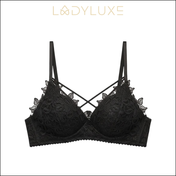 Ladyluxe - Br136 Bra | Bra BH Push Up Busa Tebal Tanpa Kawat Sexy Motif Bunga Tali Silang Sorex