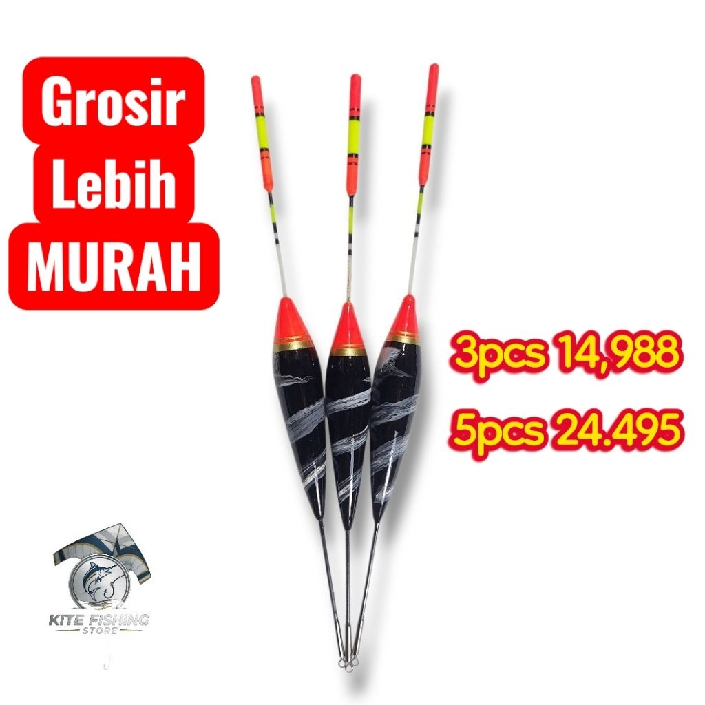 Pelampung Pancing Anti Badai Sensitif Stik Fiber Lolipop Bahan Kayu Bentuk Oval Ramping Kualitas TER