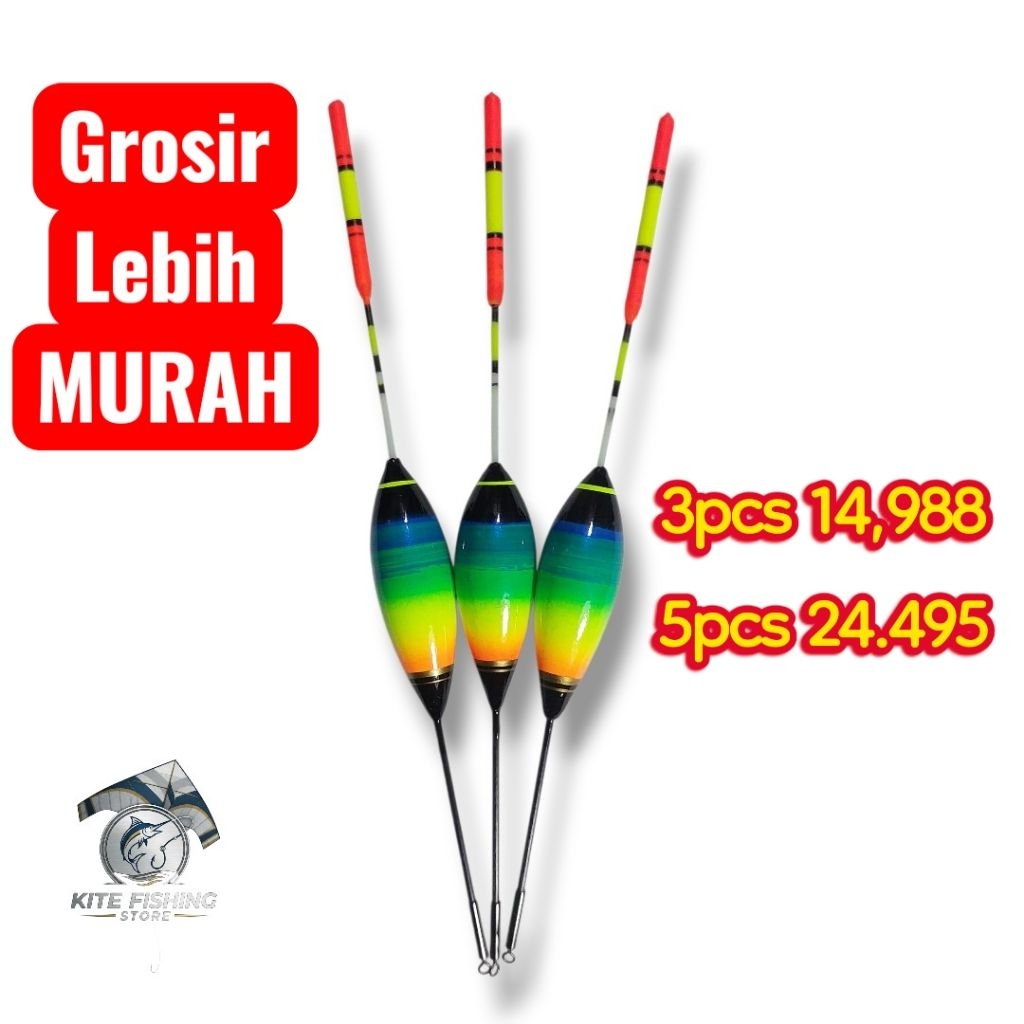 Pelampung Pancing Anti Badai Stik Fiber Sensitif Bahan Kayu Bentuk Oval Kualitas TERBAIK‼️