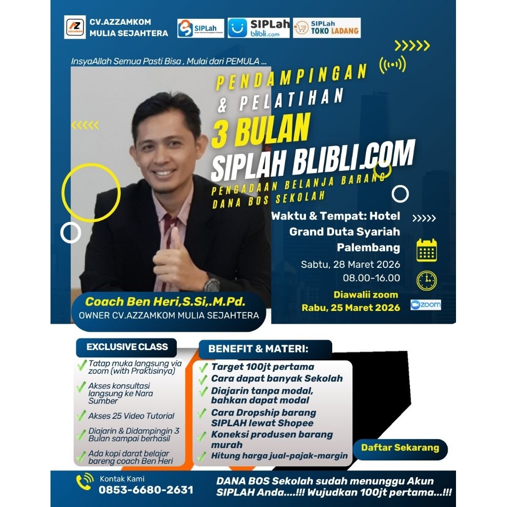 PELATIHAN SIPLAH PENDAMPINGAN 3 bulan SAMPAI MENGHASILAKAN