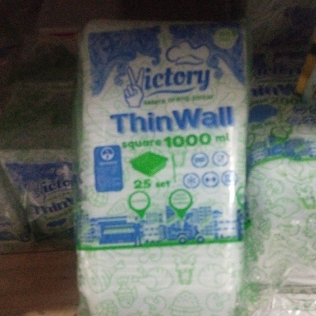 thinwall victory 1000 ml square kotak 25pcs