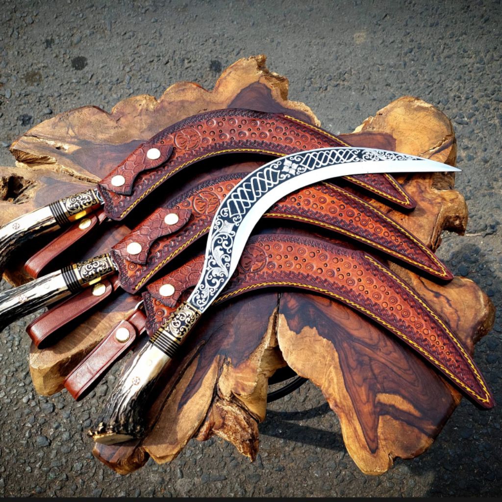 Karya Seni Ukir Bilah HSS Sepuh - Pajangan Koleksi Premium Handle Tanduk