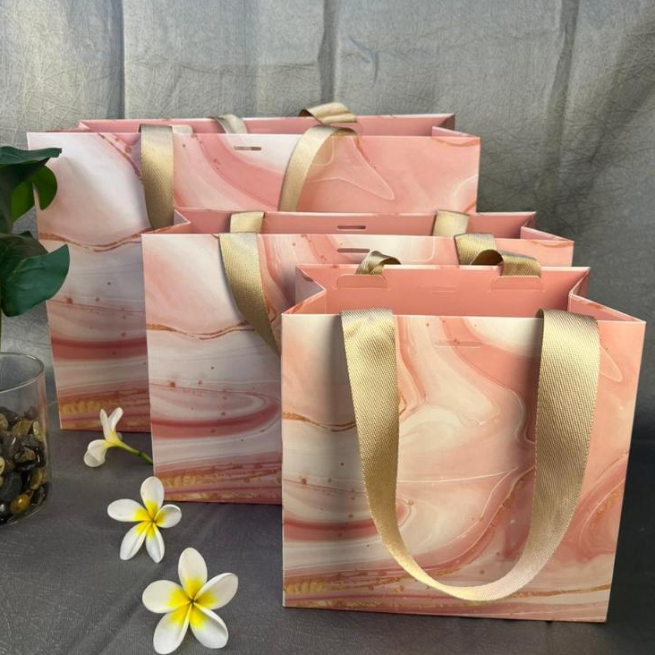 BagusBag Paper Bag Motif Pink Premium Ukuran S M L | Tas Kertas Kado Hampers Souvenir Gift Bag