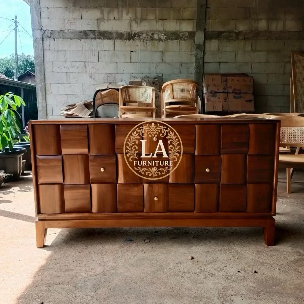 Buffet Tv Minimalis Model Anyaman Ukuran 120cm