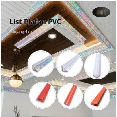 List Plafon PVC Tahan Air dan Rayap, Desain Minimalis, Warna Putih / List Plafon PVC 4m