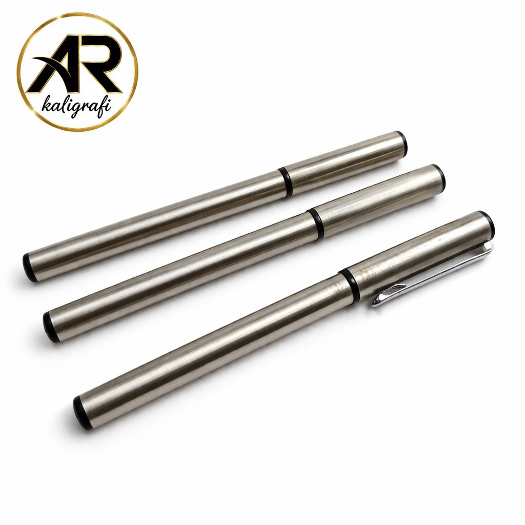 3 pcs Fountain pen silver japan stainless pena kligrafi  tinta isi kalam pena tulis ijazah