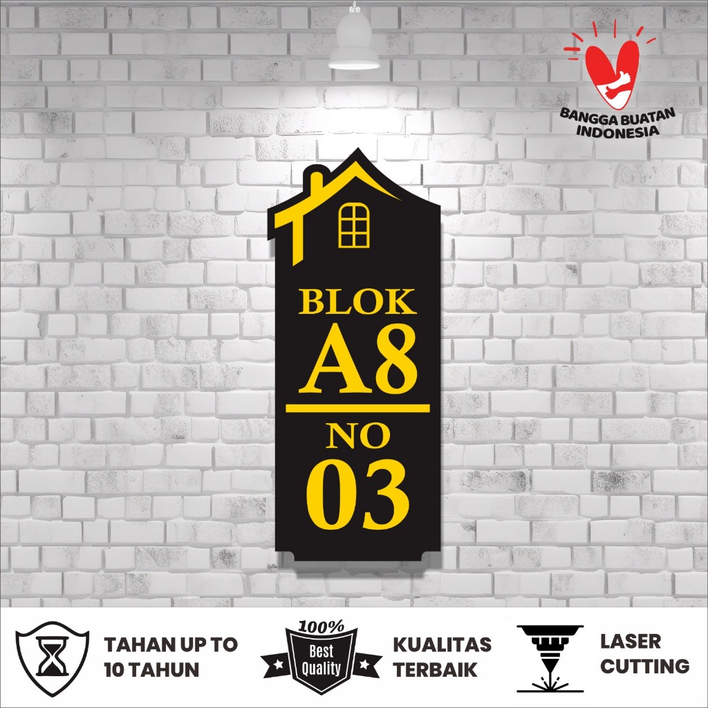 Nomor Rumah Papan Nomor Rumah Acrylic Minimalis Modern