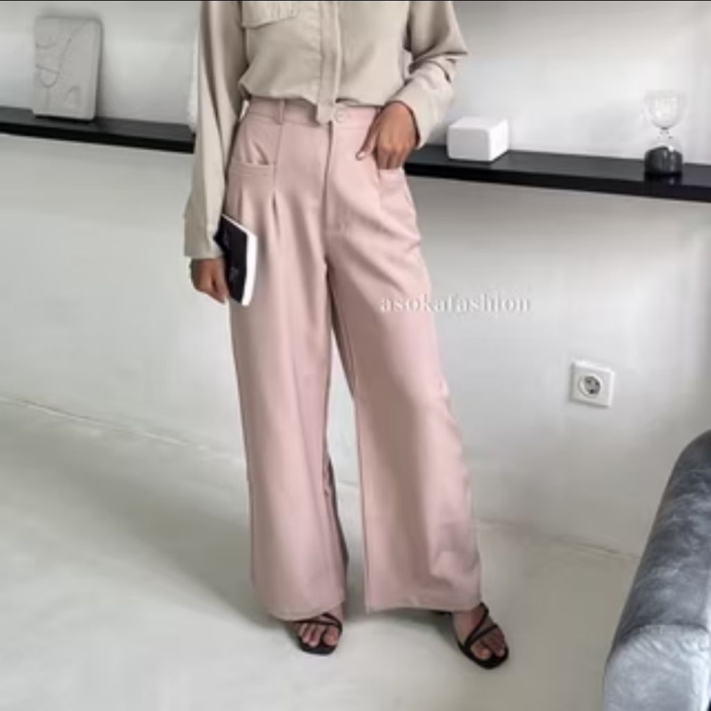 [NEW] CELANA KULOT HIGHWAIST PANTS WARNA COKSU