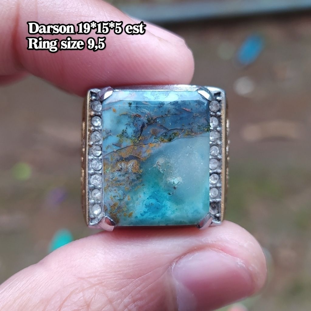 (TERMURAH) Cincin Batu Akik Pancawarna Garut Darson Kristal