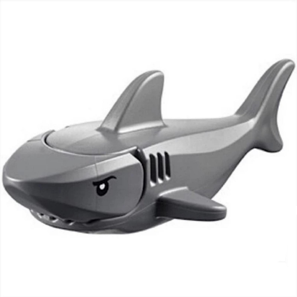 Lego minifigure animal shark hiu dark blue gray original Part Out