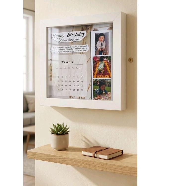 frame 3d kalender 3 poto uk 20x20
