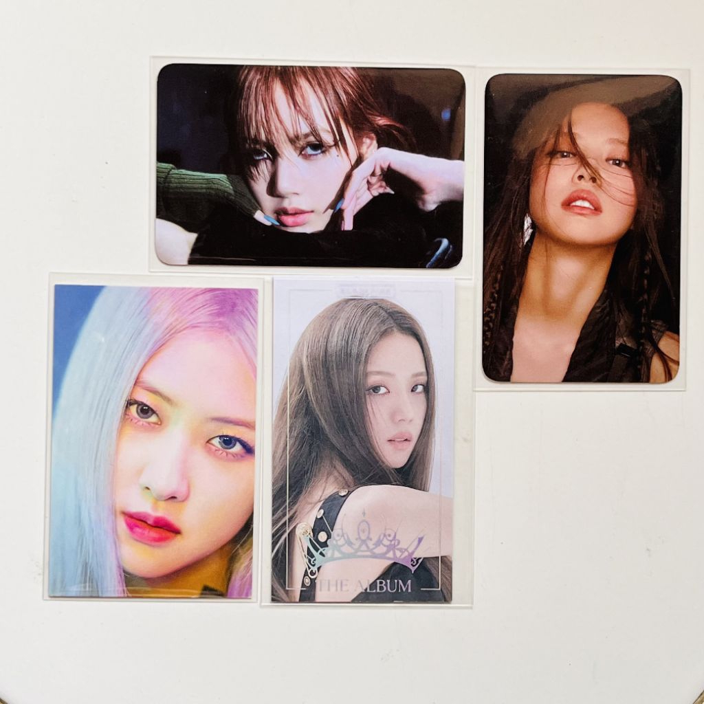 [set] photocard pc blackpink official pob the album ktown4u born pink jennie lisa jisoo rose