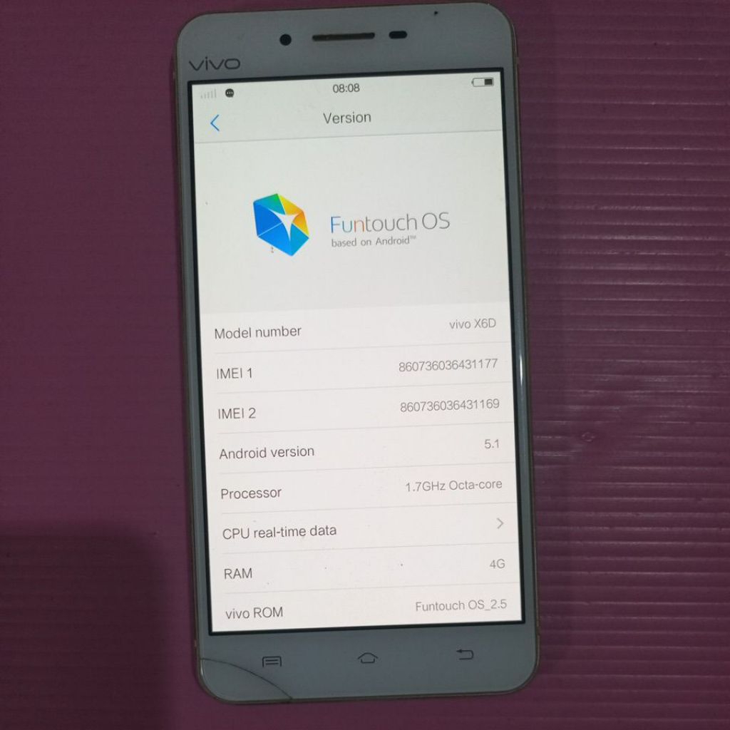 lcd touskrin+prame vivo x6d ori copotan