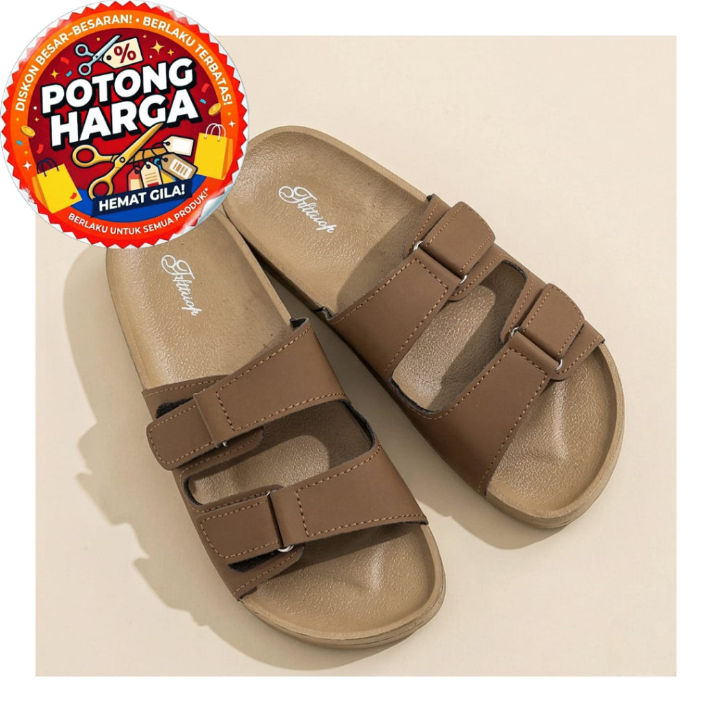 [KLAIM VOUCHER 5RB] ALVARO Sandal Couple Double Strap Unisex Size Besar | M3507-1XL