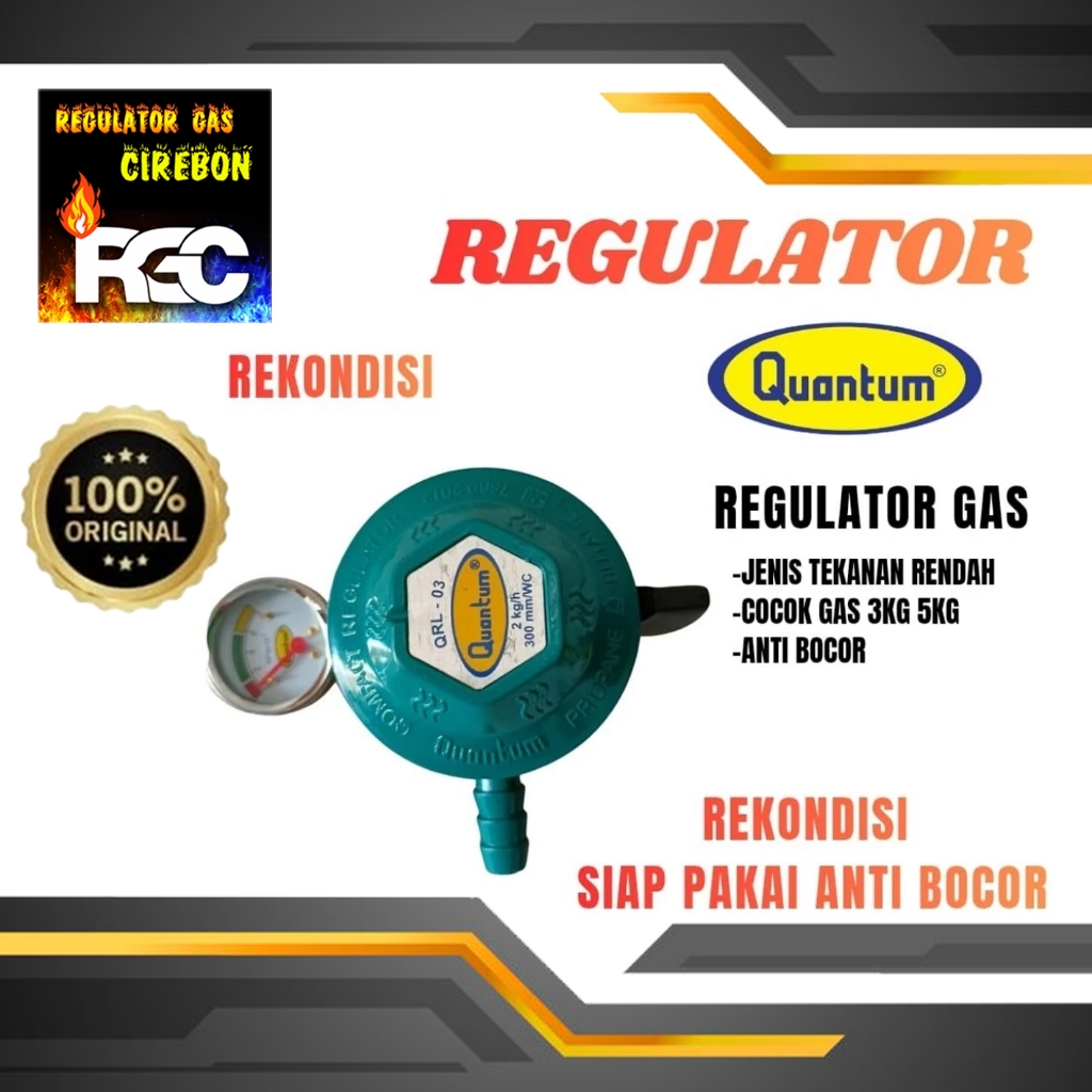 Selang Gas + Regulator / Quantum Regulator Dan Selang Kompor Panjang 1,8 Meter