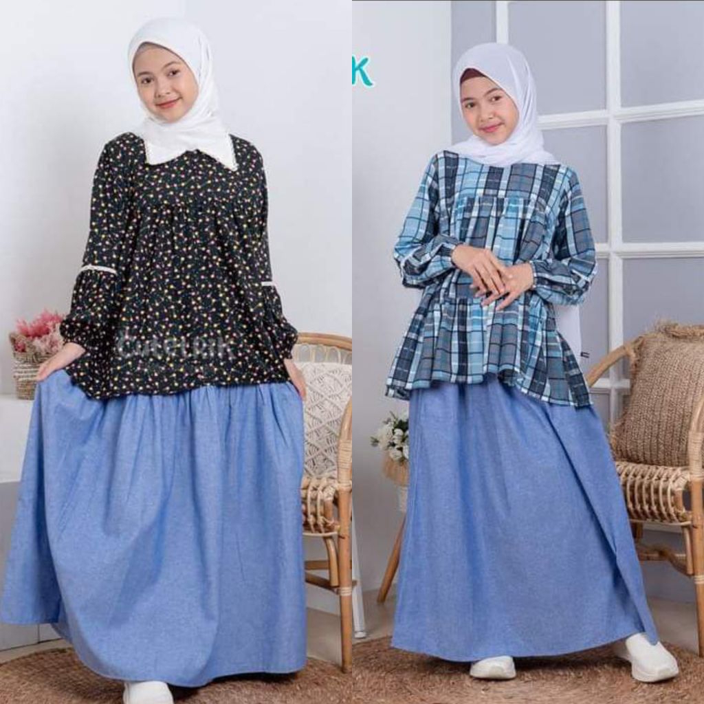 y SETELAN ROK TUNIK ANAK PEREMPUAN & REMAJA  CUTETRIK