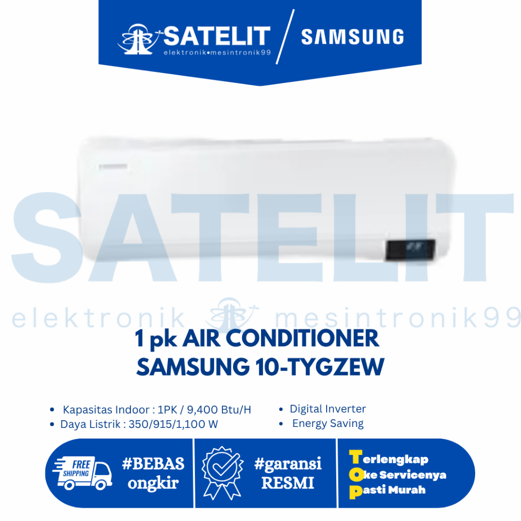AC Samsung 1 PK 10-TYGZEW Pendingin Ruangan Hemat Listrik Inverter