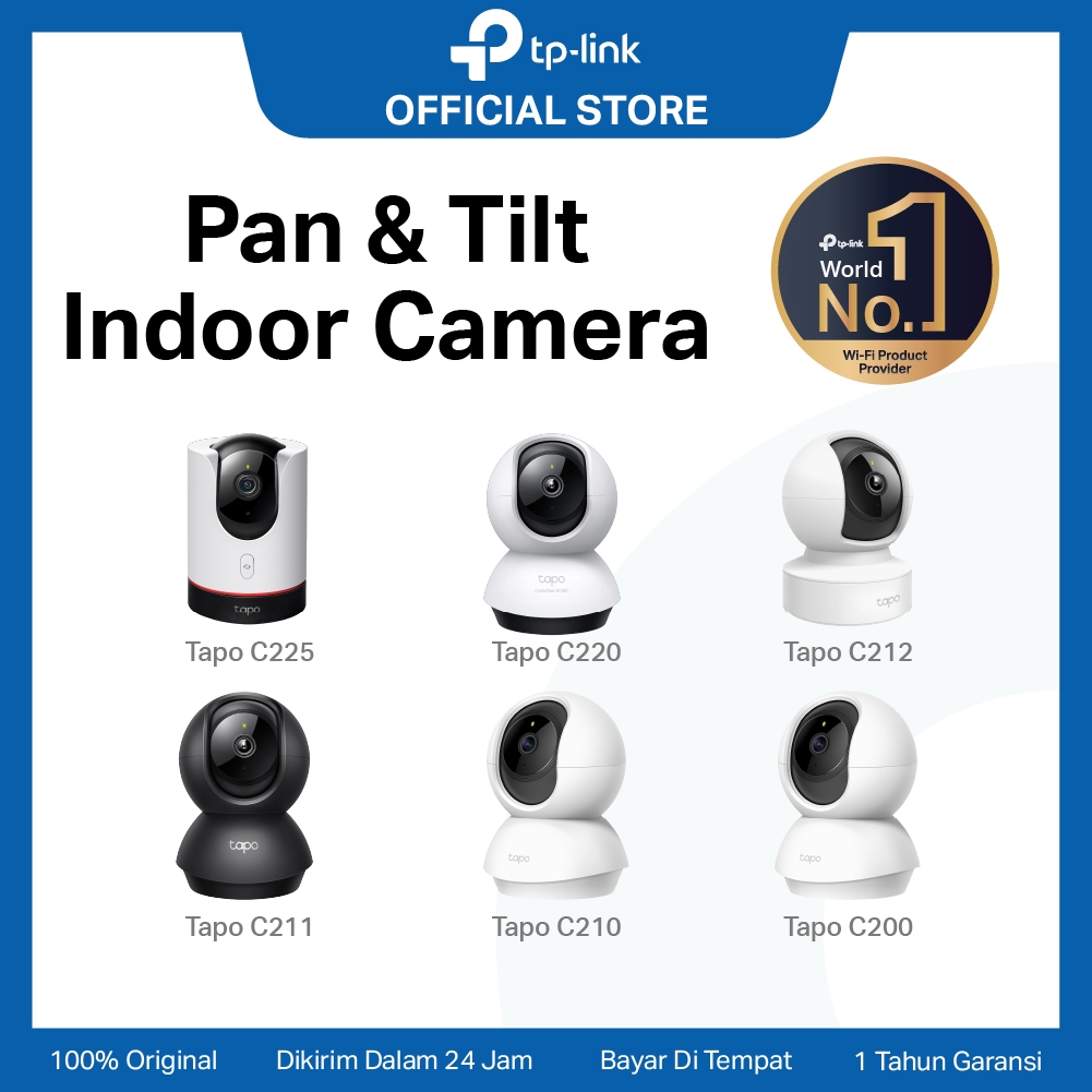 TP-Link Tapo C200 | 1080P Kamera CCTV | PTZ IP WiFi Camera | 2MP HD | Indoor | Video | C210 C211 C21